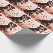 オーストラリアの羊飼いバラ – バレンタインデー ラッピングペーパー (角)
