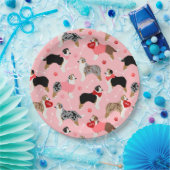 オーストラリアの羊飼いバレンタインパターン ペーパープレート (パーティー)