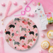 オーストラリアの羊飼いバレンタインパターン ペーパープレート (パーティー)