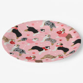 オーストラリアの羊飼いバレンタインパターン ペーパープレート (アングル)