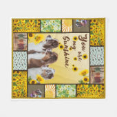 オーストラリアの羊飼いヒマワリ私の太陽の光 フリースブランケット (正面(横))