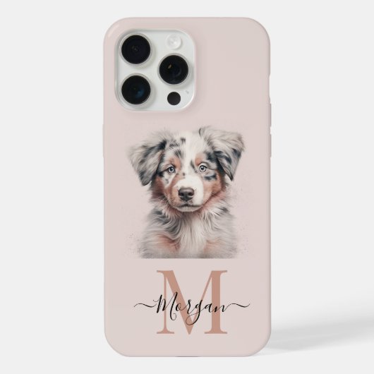オーストラリアの羊飼いピンクiPhone 15 Pro Maxケース iPhoneケース (裏面)