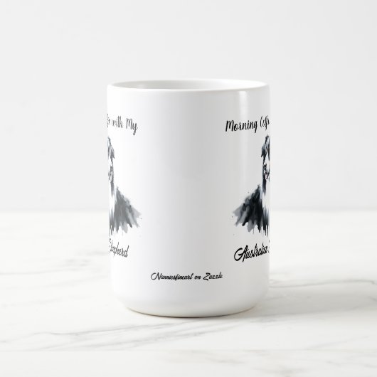 オーストラリアの羊飼いブラックウォーターの色をパーソナライズ コーヒーマグカップ (中央)