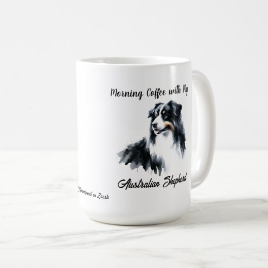 オーストラリアの羊飼いブラックウォーターの色をパーソナライズ コーヒーマグカップ (正面右)