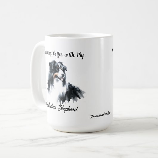 オーストラリアの羊飼いブラックウォーターの色をパーソナライズ コーヒーマグカップ (正面左)