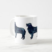 オーストラリアの羊飼いブラックウォーターカラーシルエット コーヒーマグカップ (正面左)