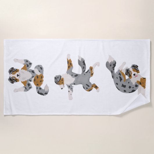 オーストラリアの羊飼いヨガポーズビーチタオル ビーチタオル (正面)