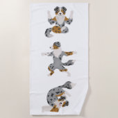 オーストラリアの羊飼いヨガポーズビーチタオル ビーチタオル (正面)