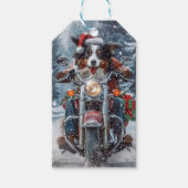 オーストラリアの羊飼い乗馬オートバイクリスマス ギフトタグ (正面)