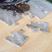 オーストラリアの羊飼い乗馬オートバイクリスマス ジグソーパズル (側面)