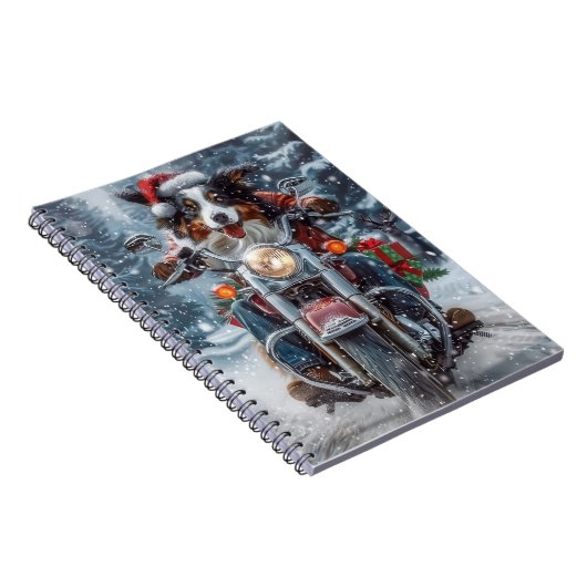 オーストラリアの羊飼い乗馬オートバイクリスマス ノートブック (右側)