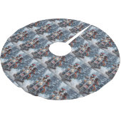 オーストラリアの羊飼い乗馬オートバイクリスマス ブラッシュドポリエステルツリースカート (アングル)