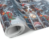 オーストラリアの羊飼い乗馬オートバイクリスマス ラッピングペーパー (ロールコーナー)