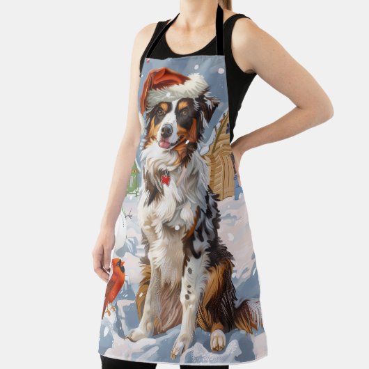 オーストラリアの羊飼い冬のワンダーランドクリスマス エプロン (インサイチュ)