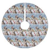 オーストラリアの羊飼い冬のワンダーランドクリスマス ブラッシュドポリエステルツリースカート (正面)