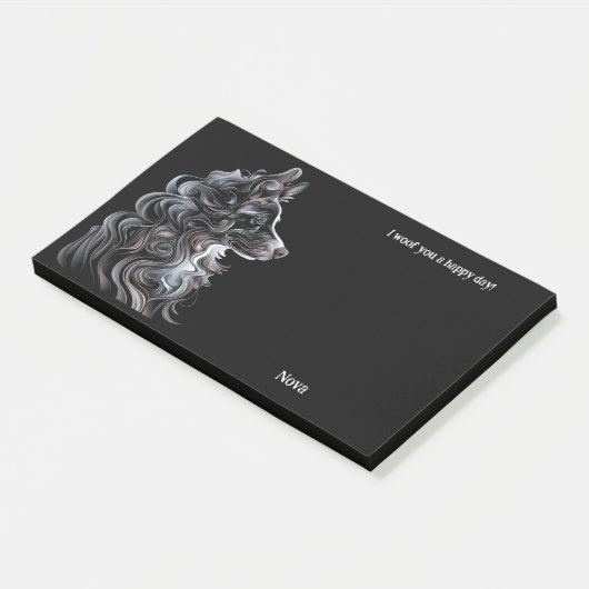 オーストラリアの羊飼い抽象芸術アートドッグ名 ポストイット (アングル)