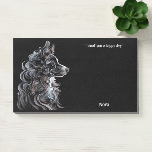 オーストラリアの羊飼い抽象芸術アートドッグ名 ポストイット (オフィス)