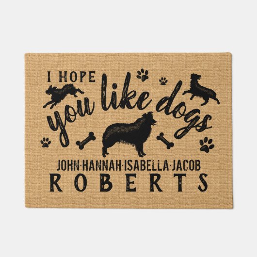 オーストラリアの羊飼い犬が好きおもしろいでしょうか? ドアマット (正面)