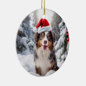 オーストラリアの羊飼い犬のクリスマス記念品 セラミックオーナメント (右)