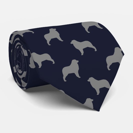 オーストラリアの羊飼い犬のシルエット模様 ネクタイ (ロール)