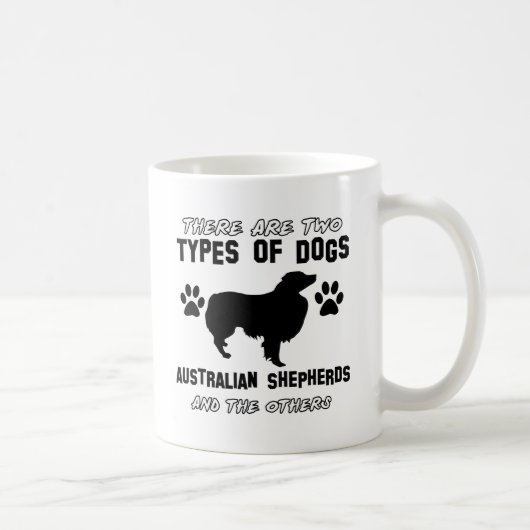 オーストラリアの羊飼い犬のデザイン コーヒーマグカップ (右)