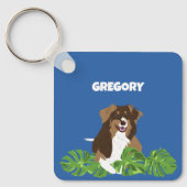 オーストラリアの羊飼い犬のトロピカル離れ キーホルダー (正面)
