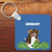 オーストラリアの羊飼い犬のトロピカル離れ キーホルダー (正面)