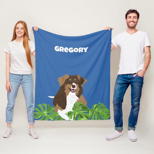 オーストラリアの羊飼い犬のトロピカル離れ フリースブランケット (インサイチュ)