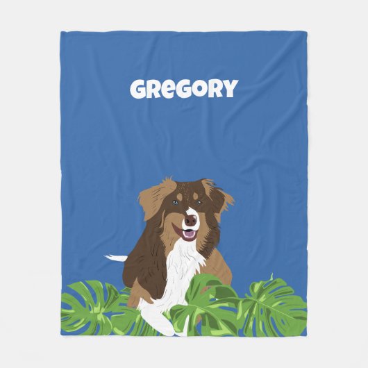 オーストラリアの羊飼い犬のトロピカル離れ フリースブランケット (正面)