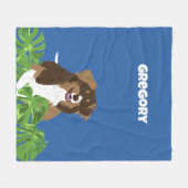 オーストラリアの羊飼い犬のトロピカル離れ フリースブランケット (正面(横))