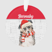 オーストラリアの羊飼い犬の名前と写真 オーナメント (正面)