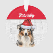 オーストラリアの羊飼い犬の名前と写真 オーナメント (正面)