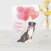 オーストラリアの羊飼い犬の母の日の愛 カード (黄色い花)