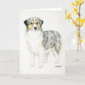 オーストラリアの羊飼い犬の芸術の挨拶状 カード (黄色い花)