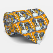 オーストラリアの羊飼い犬の芸術の絵画のおもしろいのカラフル ネクタイ (ロール)