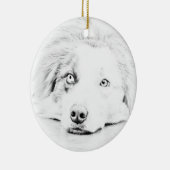 オーストラリアの羊飼い犬の芸術 セラミックオーナメント (右)