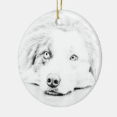 オーストラリアの羊飼い犬の芸術 セラミックオーナメント (左)