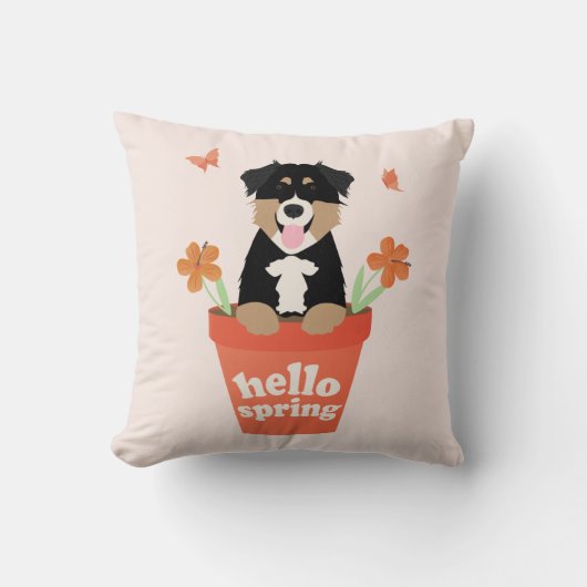 オーストラリアの羊飼い犬インフラワーポット クッション (正面)