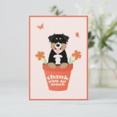 オーストラリアの羊飼い犬インフラワーポット サンキューカード (スタンド正面)