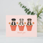 オーストラリアの羊飼い犬インフラワーポット サンキューカード (スタンド正面)