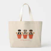 オーストラリアの羊飼い犬インフラワーポット ラージトートバッグ (裏面)