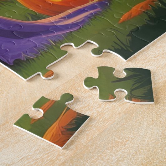 オーストラリアの羊飼い犬カボチャおもしろいハロウィン ジグソーパズル (側面)