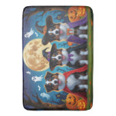 オーストラリアの羊飼い犬カボチャおもしろいハロウィン バスマット (正面縦)