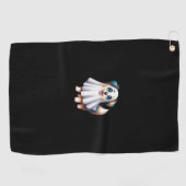 オーストラリアの羊飼い犬ハロウィーンの衣装パーティーGh ゴルフタオル (横)