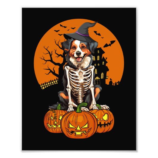 オーストラリアの羊飼い犬ハロウィーン フォトプリント            (正面)