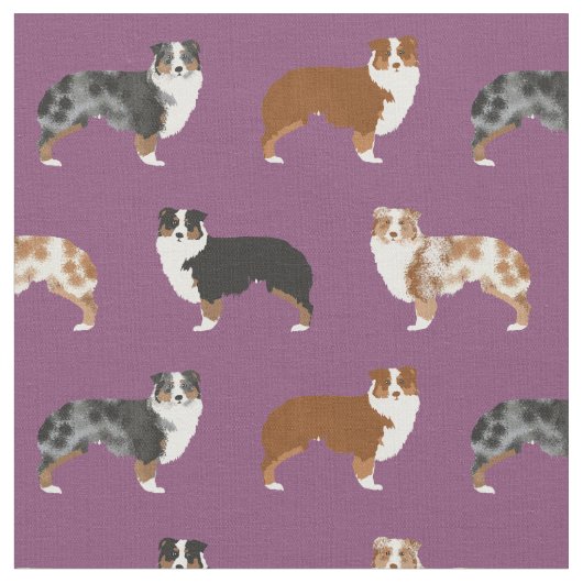 オーストラリアの羊飼い犬パープル ファブリック (クローズアップ)