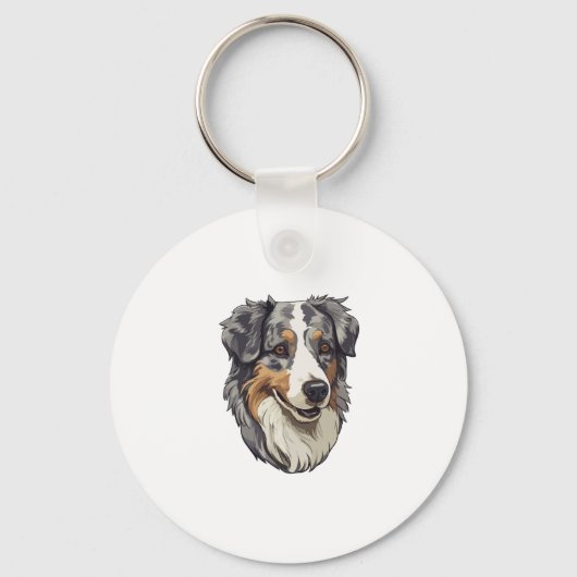 オーストラリアの羊飼い犬 キーホルダー (正面)