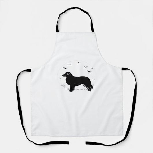 オーストラリアの羊飼い犬 – ハロウィンムーンシルエット エプロン (正面)