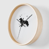 オーストラリアの羊飼い犬 – ハロウィンムーンシルエット 壁時計 (傾斜)