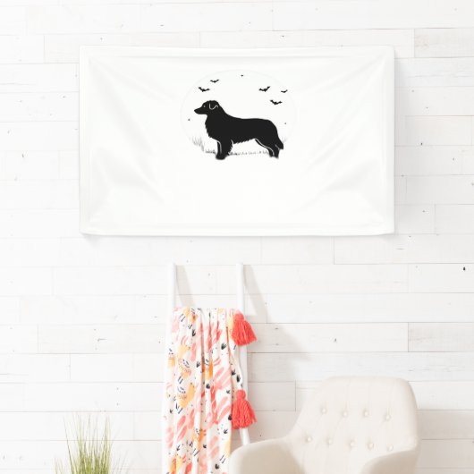 オーストラリアの羊飼い犬 – ハロウィンムーンシルエット 横断幕 (インサイチュ)